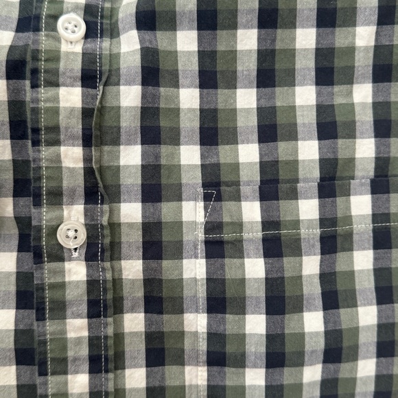JCrew Mercantile Slim Fit Long Sleeve Plaid Button Down Shirt Navy Green White - Picture 2 of 6